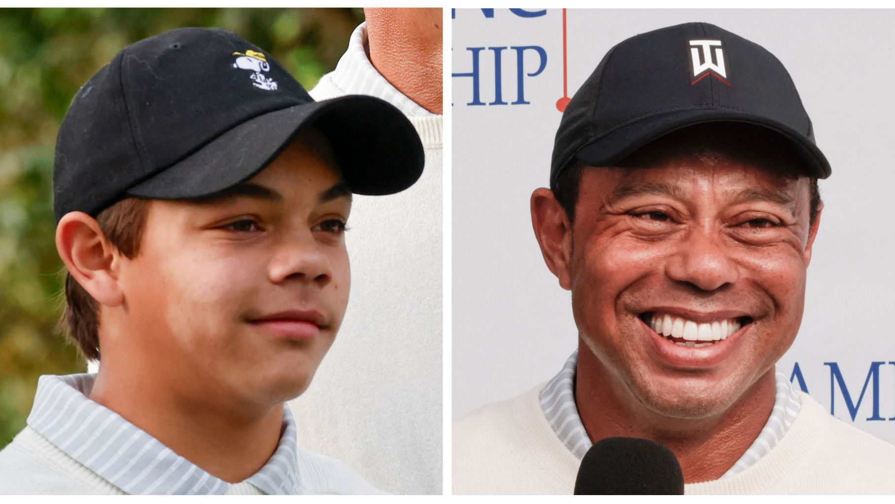 Tiger Woods shuts down reporter's question to Charlie Woods: "No comment!"